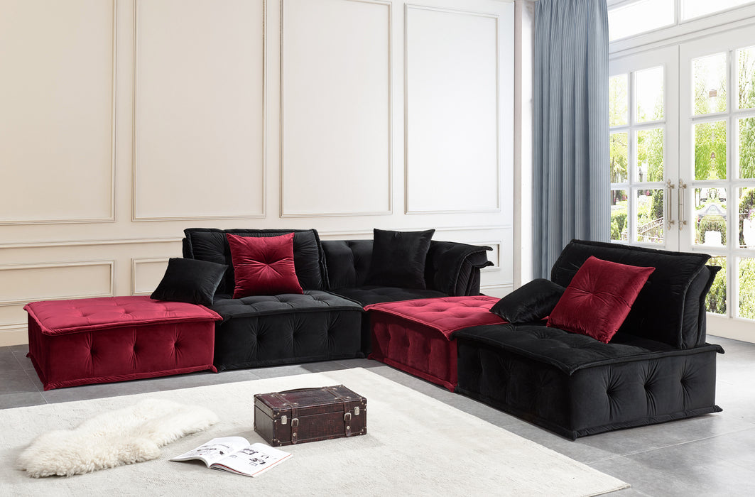 GFD Home Fabric Modular Sectional Sofa, Contemporary Velvet
