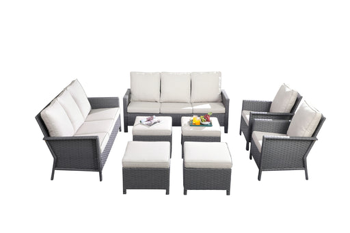 GFD Home - outdoor wicker sectional sofa set 1S+1S+3S+3S00 - GreatFurnitureDeal