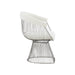 GFD Home - Modrest Chandler Modern White Shepra and Matte Silver Dining Chair - GreatFurnitureDeal
