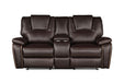 GFD Home - Hong Kong 3 Piece Power Reclining Sofa Set made with Faux Leather in Brown - GreatFurnitureDeal