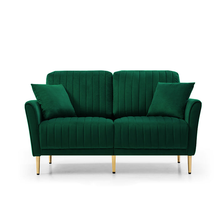GFD Home - Sofa Sets for Living Room 3 Piece Mid Century Modern Sectional Couch Set, 2 Upholstered Loveseat Sofas and one 3-Seat Sofa (3, Green Velvet) - GreatFurnitureDeal