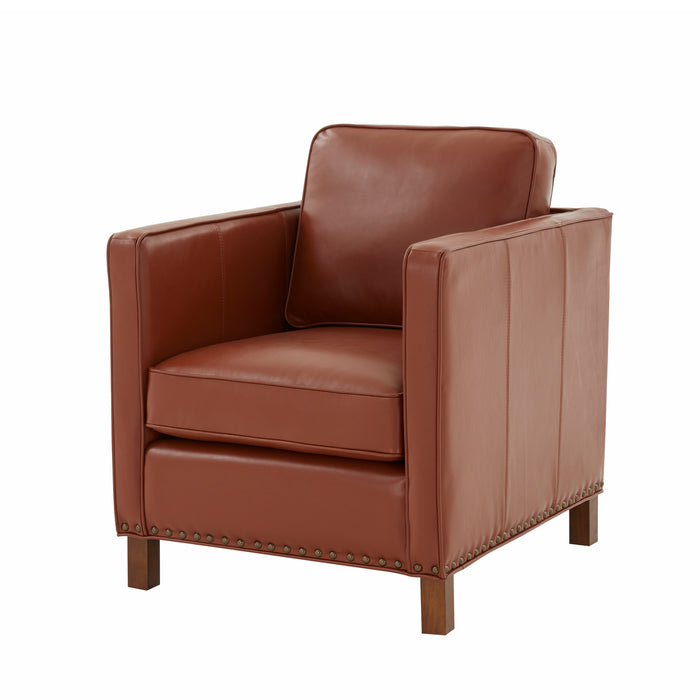 GFD Home - Elizabeth Top Grain Leather Arm Chair - GreatFurnitureDeal