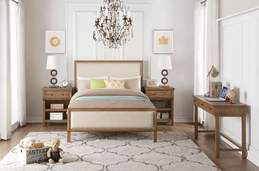 Acme Furniture - Inverness Beige Linen & Reclaimed Oak 3 Piece Full Bedroom Set - 36085F-3SET