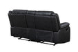 GFD Home - Martin 3 Pc Manual Reclining Sofa set finished with Faux Leather/ Wood in Black - GreatFurnitureDeal