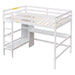 GFD Home - Full Size Loft Bed with Multifunction Shelves and Under-bed Desk, White - GreatFurnitureDeal