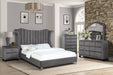 GFD Home - Tulip Queen Bed in Gray - GreatFurnitureDeal