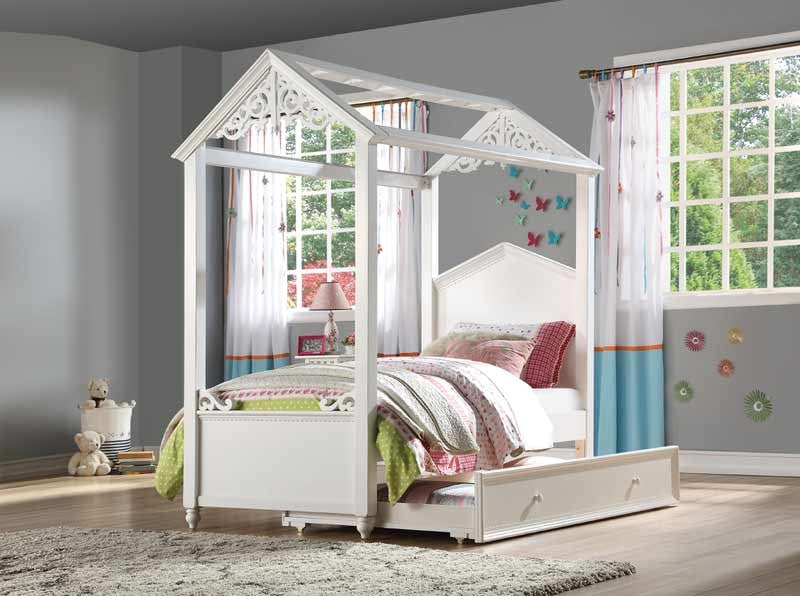 Acme Furniture - Rapunzel White Full Bed with Trundle - 37345F