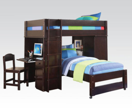 Acme Furniture - Lars Workstation Loft Bed in Wenge - 37495 - GreatFurnitureDeal