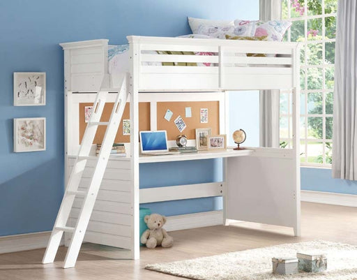Acme Furniture - Lacey White Twin Loft Bed - 37670 - GreatFurnitureDeal