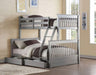 Acme Furniture - Haley Ii Gray Twin Over Full Bunk Bed with Underbed Storage - 37755 - GreatFurnitureDeal