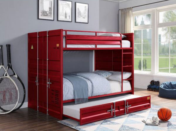 Acme Furniture - Cargo Bunk Bed (Full-Full) in Red - 37915