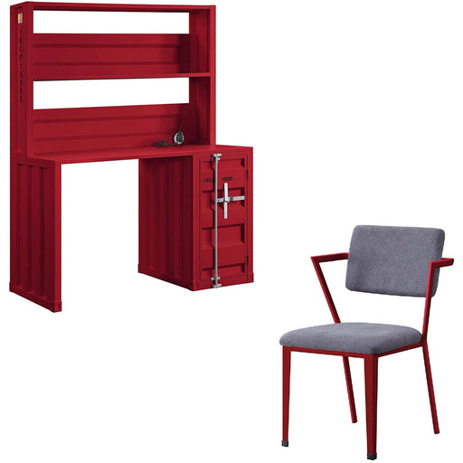 Acme Furniture - Cargo Desk & Chair in Red - 37917-18 - GreatFurnitureDeal