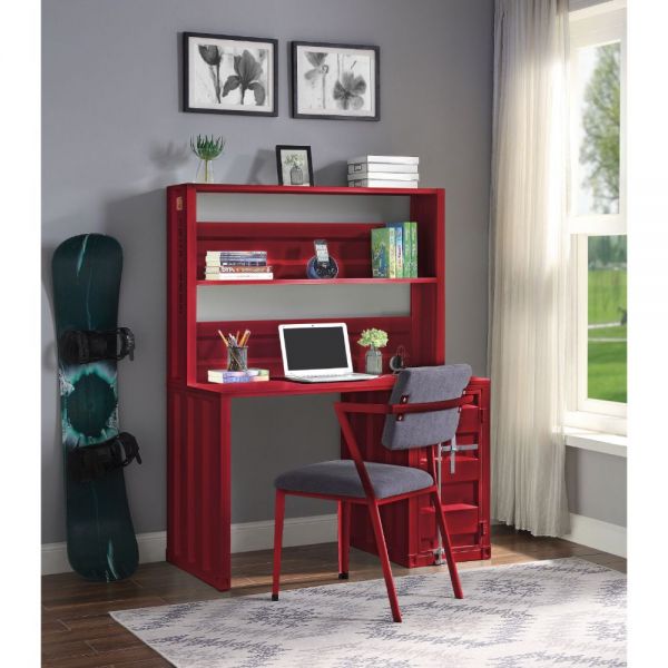 Acme Furniture - Cargo Desk & Hutch in Red - 37917