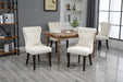 GFD Home - TOPMAX Dining Chair Tufted Armless Chair Upholstered Accent Chair, Set of 6 (Cream) - GreatFurnitureDeal