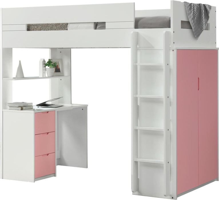Acme Furniture - Nerice Loft Bed in White-Pink - 38040 - GreatFurnitureDeal
