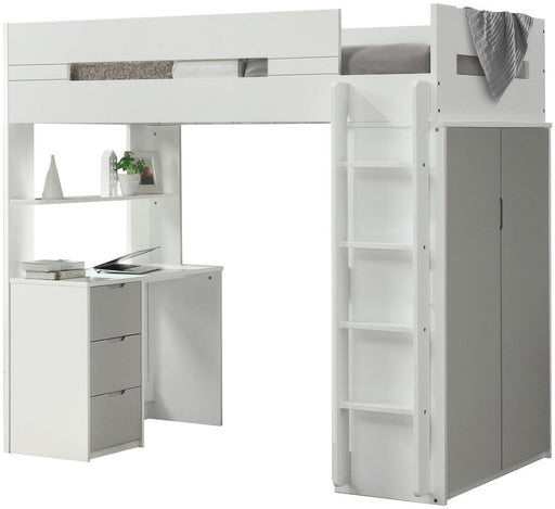 Acme Furniture - Nerice Loft Bed in White-Grey - 38050 - GreatFurnitureDeal