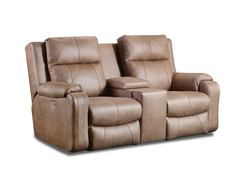 Southern Motion - Contour Power Headrest Loveseat W- Console & Hidden Cupholders - 381-78P-MTO - GreatFurnitureDeal