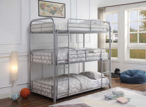 Acme Furniture - Cairo Silver Triple Twin Bunk Bed - 38100 - GreatFurnitureDeal