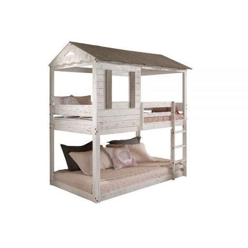 Acme Furniture - Darlene Twin-Twin Bunk Bed in Rustic White - 38135 - GreatFurnitureDeal