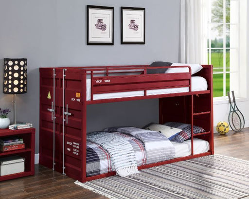 Acme Furniture - Cargo Twin-Twin Bunk Bed in Red - 38280 - GreatFurnitureDeal