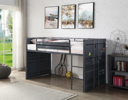 Acme Furniture - Cargo Twin Loft Bed w-Slide in Gunmetal - 38305 - GreatFurnitureDeal