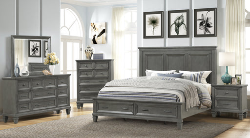 GFD Home - Hamilton King 5-N Piece Storage Bedroom Set in Gray made with Engineered Wood - GreatFurnitureDeal