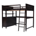 GFD Home - Full size Loft Bed with Drawers and Desk, Wooden Loft Bed with Shelves - Espresso(OLD SKU:LT000529AAP) - GreatFurnitureDeal