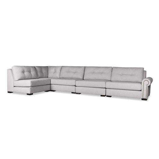 Nativa Interiors - Sylviane Buttoned Modular L-Shaped Sectional Right Arm Facing 76"D Gray - SEC-SYLV-BTN-CL-UL3-5PC-PF-GREY - GreatFurnitureDeal