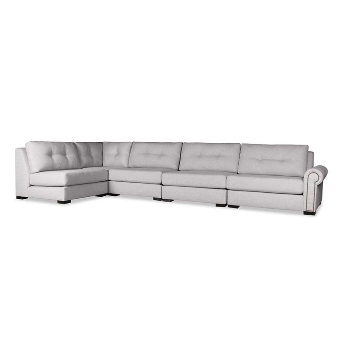 Nativa Interiors - Sylviane Buttoned Modular L-Shaped Sectional Right Arm Facing 159" Charcoal - SEC-SYLV-BTN-CL-UL3-5PC-PF-CHARCOAL - GreatFurnitureDeal