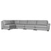 Nativa Interiors - Sylviane Modular L-Shaped Sectional Right Arm Facing 159" Charcoal - SEC-SYLV-CL-UL3-5PC-PF-CHARCOAL - GreatFurnitureDeal