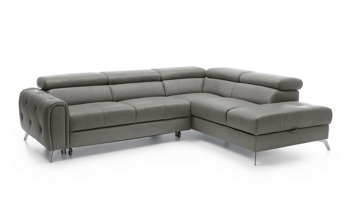 ESF Furniture - Camelia Sectional Sofa w/Bed and Storage in grey - CAMELIASECTIONALRIGHT - GreatFurnitureDeal