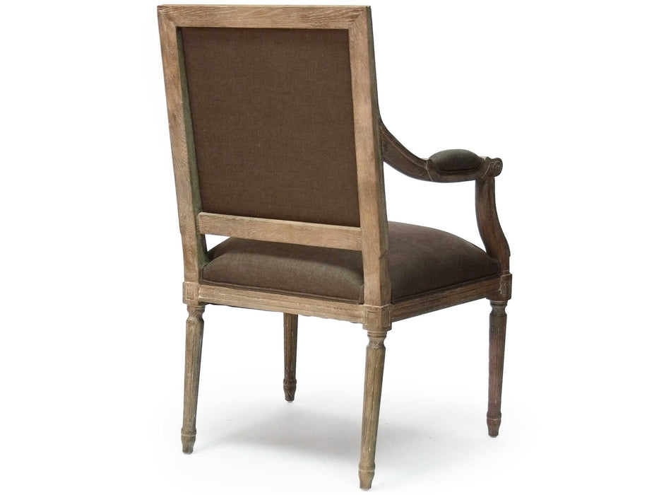 Zentique - Louis Aubergine Linen Arm Dining Chair - B008 E272 A008 - GreatFurnitureDeal