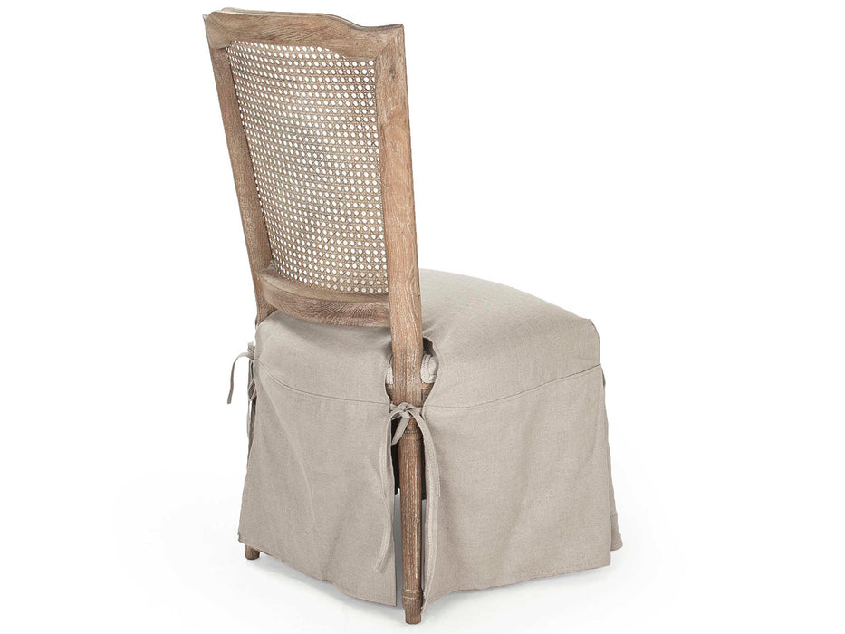Zentique -Jeena Natural Cream Linen Side Dining Chair - CFH207-Caneback E272 A015-A - GreatFurnitureDeal
