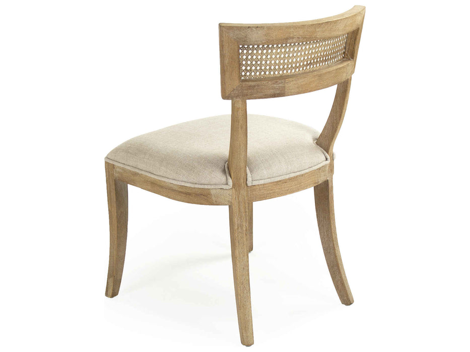 Zentique -Carvell Natural Cream Linen Side Dining Chair - CF282-R Cane E272 A015-A