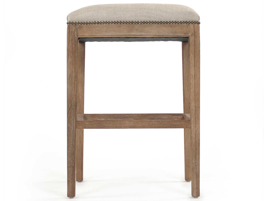 Zentique -Cora Oatmeal Polyester Side Bar Height Stool - CFH403 Bar E272 C053