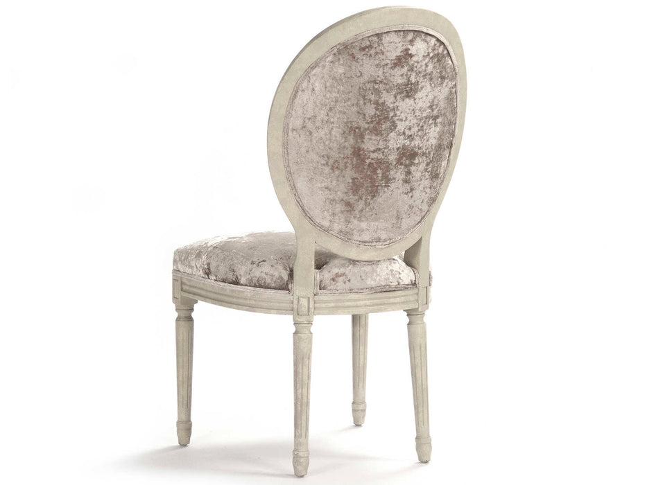 Zentique - Medallion Crushed Champagne Velvet Side Dining Chair - B004-Z 309 A - GreatFurnitureDeal