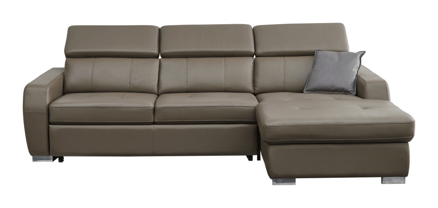 ESF Furniture - 1822 Sectional Sofa Right w/Bed in Grayish Brown Taupe - 1822SECTIONALRIGHT - GreatFurnitureDeal