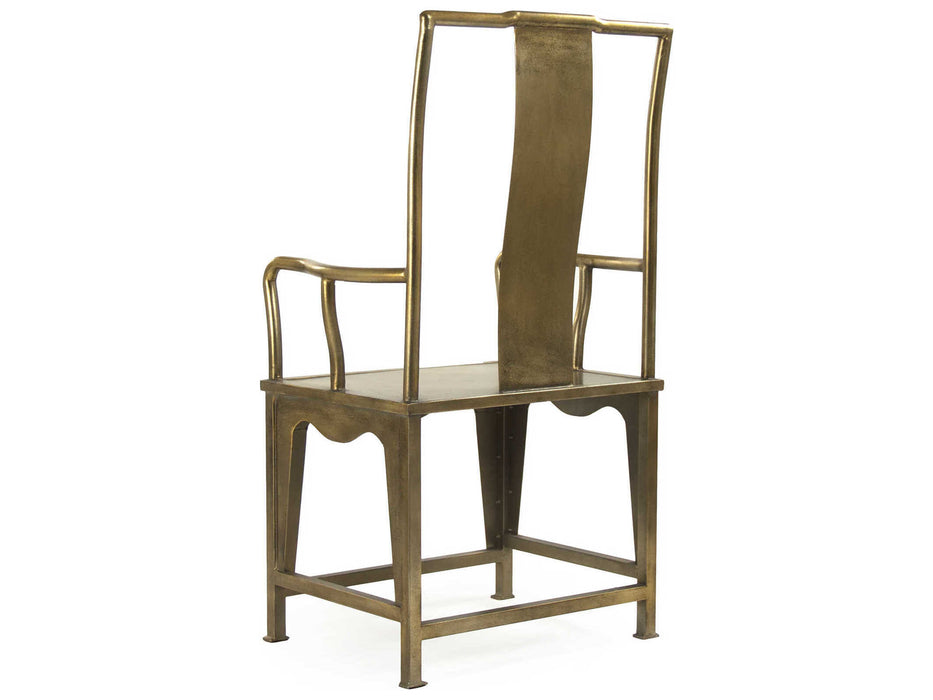 Zentique - Brys Antique Gold Arm Dining Chair - EZF142087 - GreatFurnitureDeal