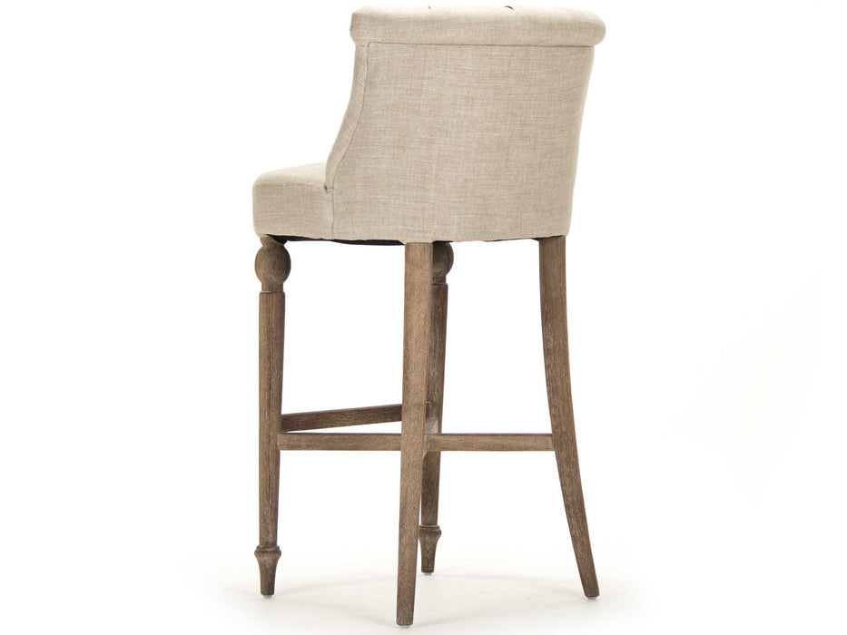 Zentique -Amelie Cream Natural Linen Side Bar Height Stool - CF253-Z E272 A015-A - GreatFurnitureDeal