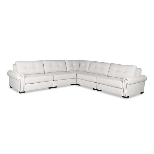 Nativa Interiors - Sylviane Buttoned Modular L-Shaped Sectional Standard Off White - SEC-SYLV-BTN-CL-AR6-5PC-PF-WHITE - GreatFurnitureDeal