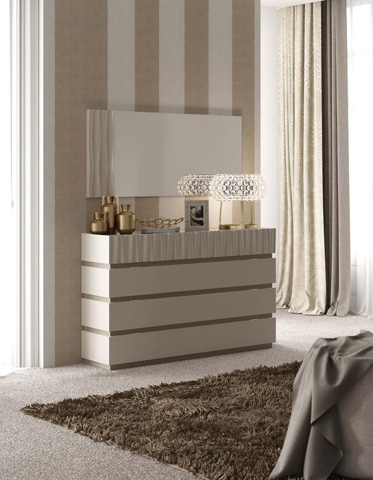 ESF Furniture - Marina 5 Piece King Bedroom Set in Taupe - MARINAKS-TAUPE-5SET