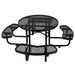 GFD Home - Round Outdoor Steel Picnic Table 46" black ,with umbrella pole - GreatFurnitureDeal