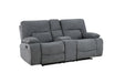 GFD Home - Ohio Manual Recliner 3Pc Living Room Set Made With Chenille Upholstery in Gray - GreatFurnitureDeal
