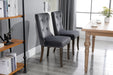 GFD Home - TOPMAX Dining Chair Tufted Armless Chair Upholstered Accent Chair, Set of 6 (Grey) - GreatFurnitureDeal