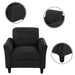 GFD Home - Living Room Sets Furniture Armrest Sofa Single Chair Sofa Loveseat Chair 3-Seat Sofa (ChairLoveseat Chair&3-Seat Sofa, Black) - GreatFurnitureDeal