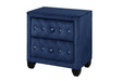 GFD Home - Kendall Queen 5 Pc Tufted Upholstery Vanity Bedroom Set Made With Wood In Blue - GreatFurnitureDeal