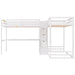 GFD Home - L-Shaped Twin Size Bunk Bed and Loft Bed with Built-in Middle Staircase and Desk, White - GreatFurnitureDeal