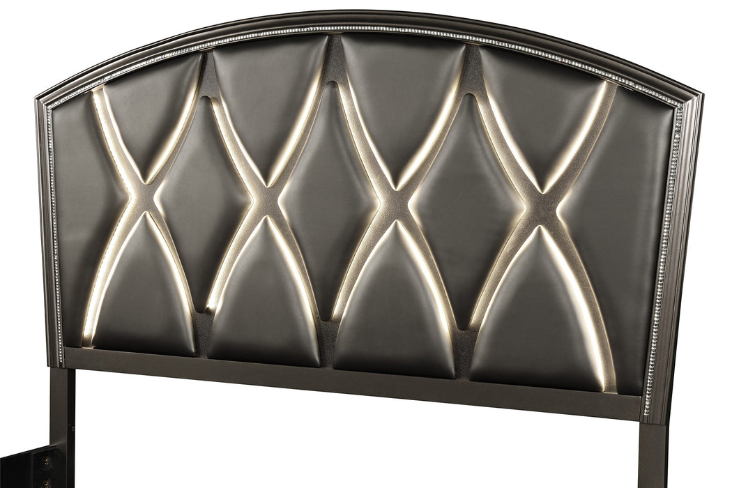 GFD Home - Ginger King Size LED Bed made with Wood in Copper - GreatFurnitureDeal