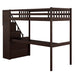 GFD Home - Twin Size Loft Bed with Staircase and Built-in Desk ,Espresso - GreatFurnitureDeal