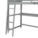 GFD Home - Twin size Loft Bed with Drawers and Desk, Wooden Loft Bed with Shelves - Gray(OLD SKU: LP000530AAE) - GreatFurnitureDeal